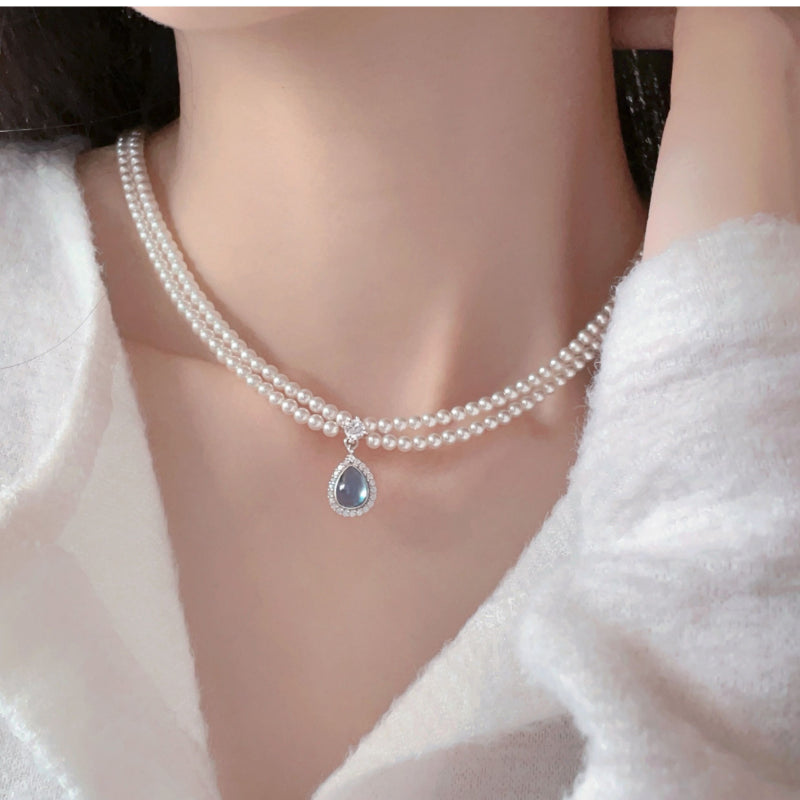 Teardrop Sky Natural Aquamarine Necklace - Find Inner Peace