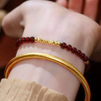 Natural Garnet Stackable Bracelet - Vitality & Warmth