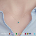 Vintage Fine 12 Birthstone Clavicle Necklace, Ideal Birthday Gift Accessory