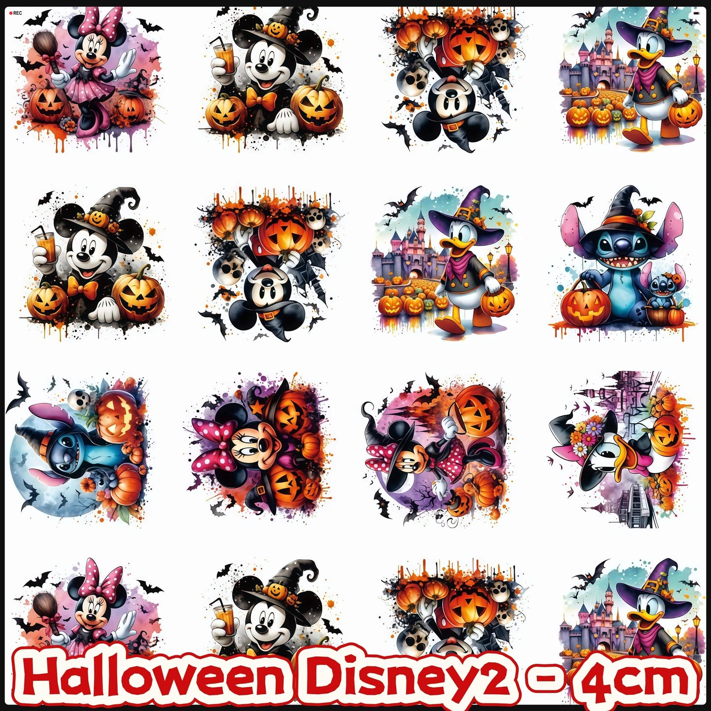 Halloween Disney2 4cm Acrylic Charms for DIY match game-open in live