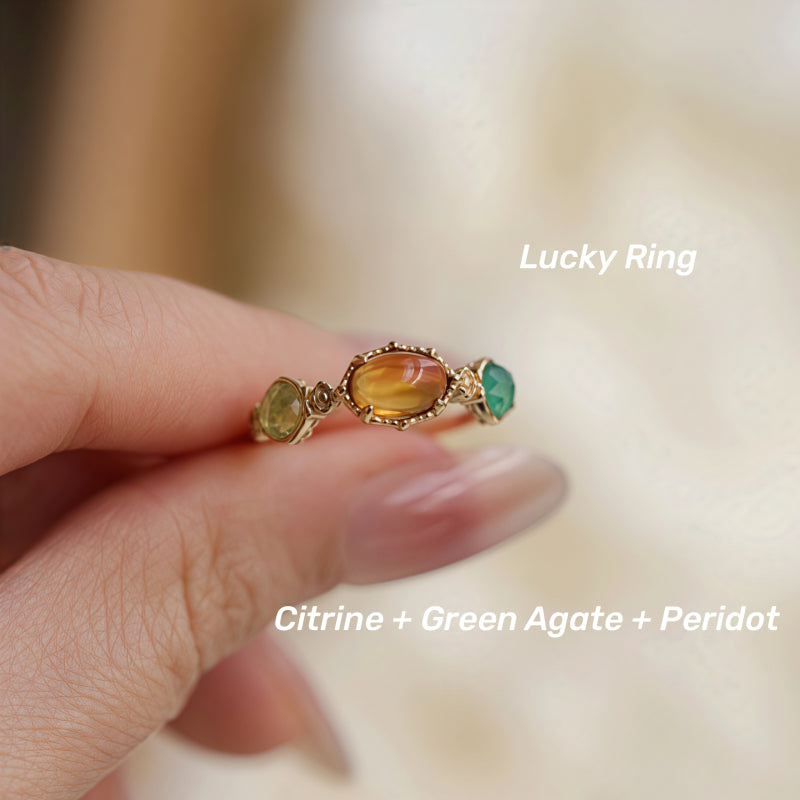 Vintage Natural Citrine Crystal Ring - Success & Confidence