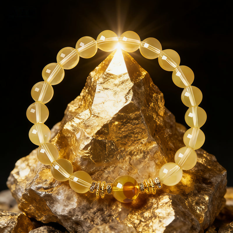 Golden Flow Natural Crystal Bracelet