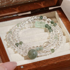 Natural Clear Quartz Green Bracelet - Clear-minded, Smooth Progress and Abundance