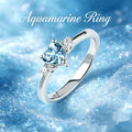 Natural Aquamarine Heart Ring - Wealth Attractor & Nobleman Luck