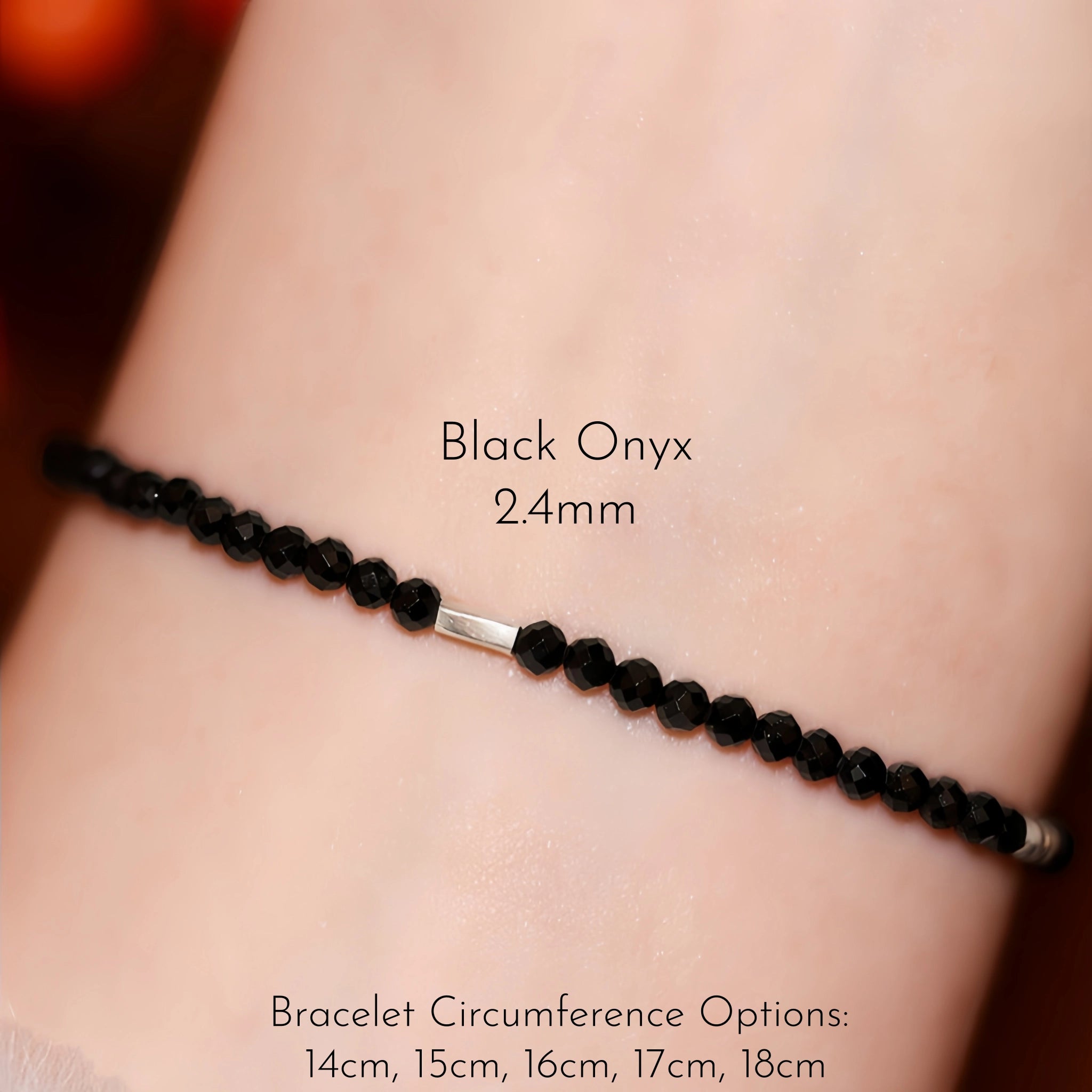 Obsidian, Black Onyx & Clear Quartz Stackable Bracelet - Protection & Balance