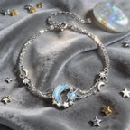 Aurora Crescent Starlight Double Layer S999 Bracelet - Carry Cosmic Blessings With You