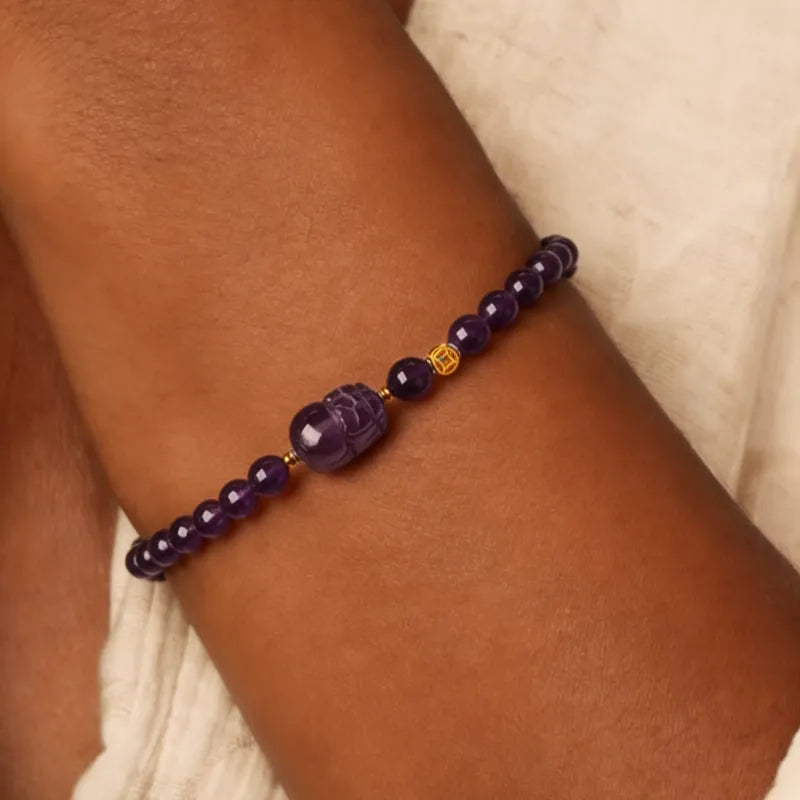Purple Pi Xiu Natural Crystal Bracelet