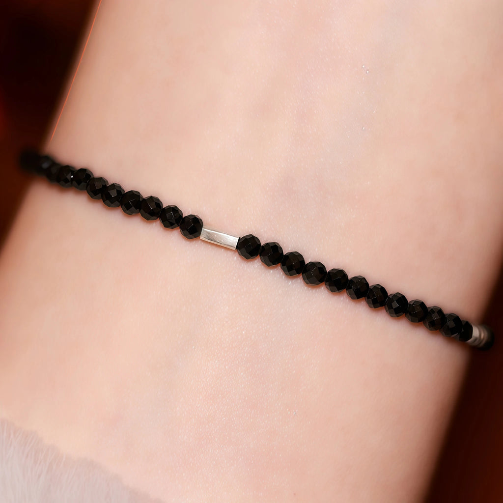 Cool Dark‑Tone Stacking Beaded Bracelets - Protection & Purification