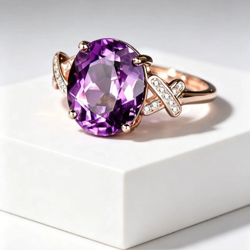 Natural Amethyst Energy Ring - Quiet Protection, Gentle Wisdom