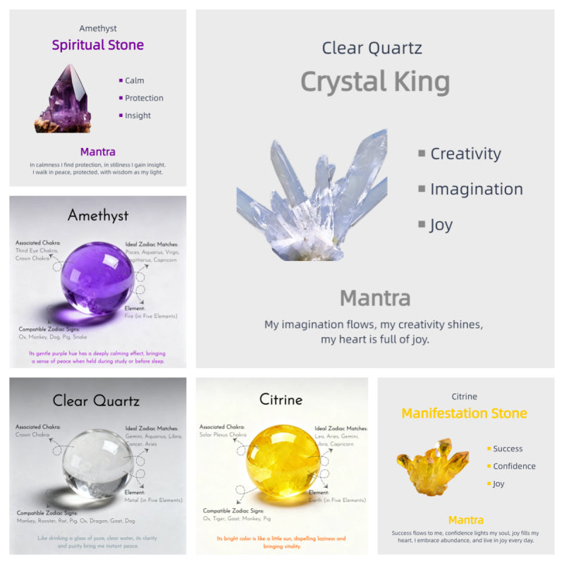 Brazilian Flawless Clear Quartz & Amethyst Bracelet – Purify, Open Wisdom, Attract Benefactors