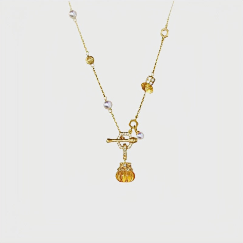 Citrine Honey Jar Necklace – Sweet Abundance & Confidence
