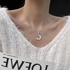 Magical Starry Moon Rabbit Necklace — Cute Bunny on Moon Star Pendant