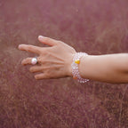 Triple Wrap Natural Rose Crystal Bracelet - Embrace Love & Warmth