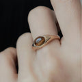 Natural Tiger Eye Stone Ring with Retro Temperament, Light Luxury Versatile Ring