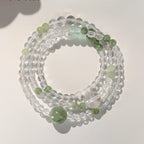 Natural Clear Quartz Green Bracelet - Clear-minded, Smooth Progress and Abundance