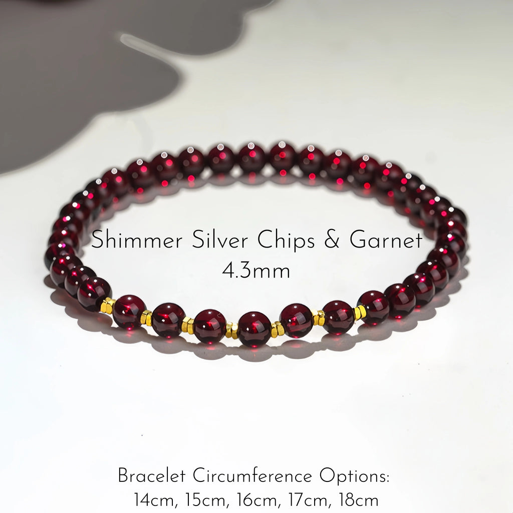 Natural Garnet Stackable Bracelet - Vitality & Warmth