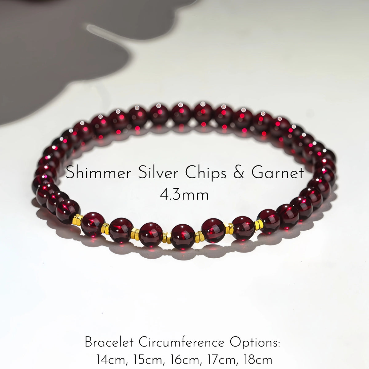 Natural Garnet Stackable Bracelet - Vitality & Warmth