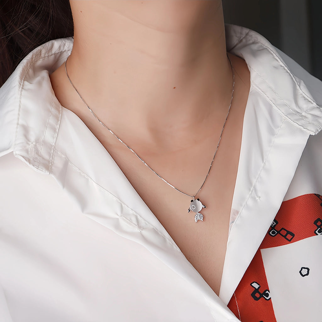 Pendentif Trèfle à quatre feuilles bleu en cristal naturel – Cadeau porte-bonheur pour elle / Maman