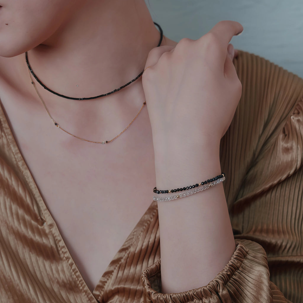 Collier en cristal naturel couronne vintage