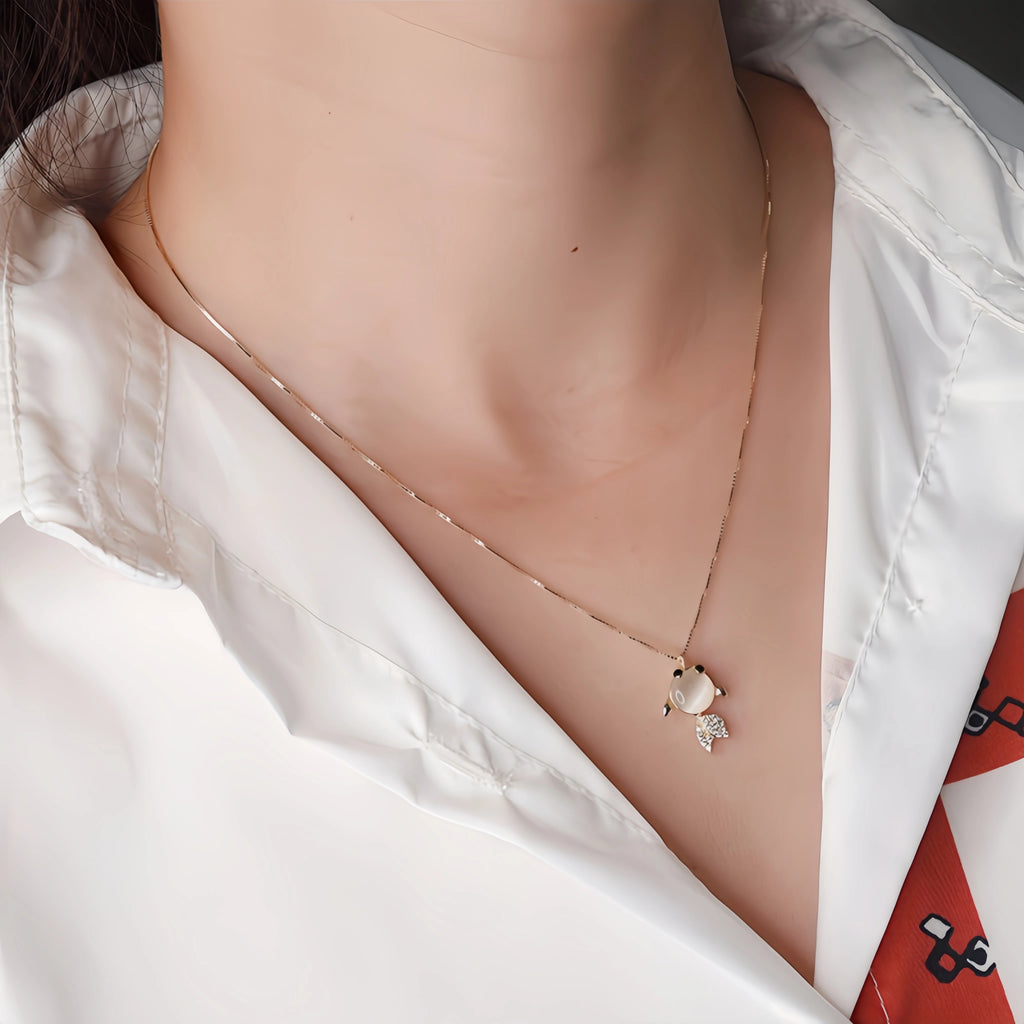 Pendentif Trèfle à quatre feuilles bleu en cristal naturel – Cadeau porte-bonheur pour elle / Maman