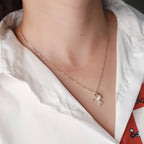 Pendentif Trèfle à quatre feuilles bleu en cristal naturel – Cadeau porte-bonheur pour elle / Maman