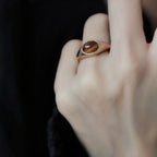 Natural Tiger Eye Stone Ring With Retro Temperament, Light Luxury Versatile Ring