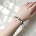 S999 Fine Silver Lotus Hand Braided Blue & Green Bracelet - Peace & Purification Energy