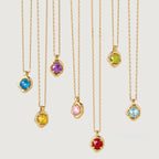 IT'S ME Series S925 Silver Birthstone Necklace, Women Dainty Clavicle Chain, Perfect Birthday Gift