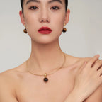 Boucles d'oreilles en pierre naturelle œil de tigre - Symbole de bon augure et de richesse