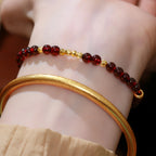 Natural Garnet Stackable Bracelet - Vitality & Warmth