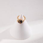 Bague en pierre naturelle Œil de tigre, lave S925 irrégulière - Cadeau de Saint-Valentin