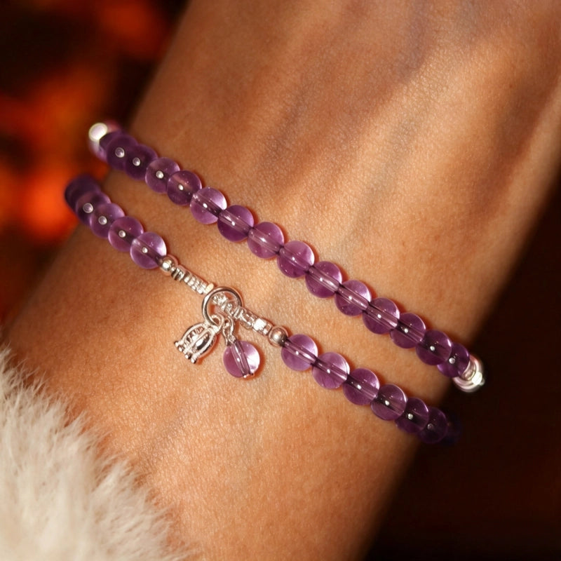 Bracelet « Muguet » en Améthyste naturelle – Sagesse ouverte, Attire les bienfaiteurs