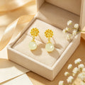 Boucles d'oreilles en jade Hetian Lotus « Good Things Ahead » – Soyez le gardien fleuri de Maman
