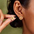 Lotus Natural Crystal Earrings — Lotus light for new paths