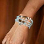 Natural Aquamarine Agarwood Bracelet – Calm Mind, Speak Truth, Attract Good Fortune