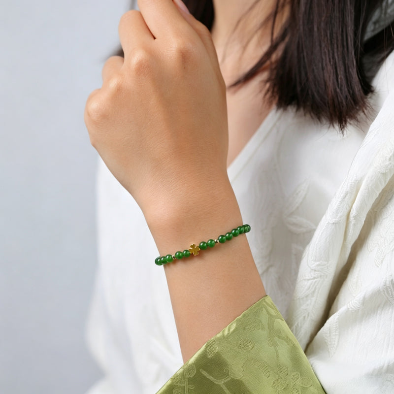 Natural Hetian Jade Lucky Clover/Pearl/Butterfly Bracelets - New Beginnings