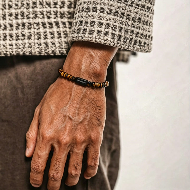 Bracelet œil de tigre naturel multi-formes — Style couple pour hommes et femmes