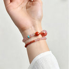 Natural Nanhong Agate Double/Triple-layer Bracelet - Fortune & Good Luck