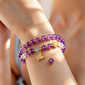 Citrine & Amethyst Double-Layer Bracelet - Attract Wealth, Boost Luck, Layer for Career Success