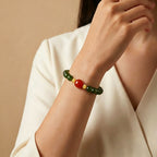 Bracelet en jade Hetian naturel Lotus Éclat Pur