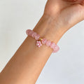 Bracelet en cristal naturel Fleurs de pêcher