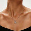 Natural Clear Quartz Lock Square Necklace - Guard Your Energy