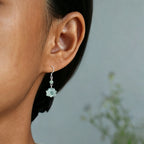 Boucles d'oreilles Jade Lotus Bleu Éclairant