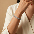 Bracelet lune en aigue-marine naturelle