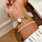 Clear Quartz & Freshwater Pearl Bracelet – Purify Aura, Balance Emotions