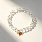 Bracelet Lotus en Cristal Clair – Protection Spirituelle et Mala Attire-Argent