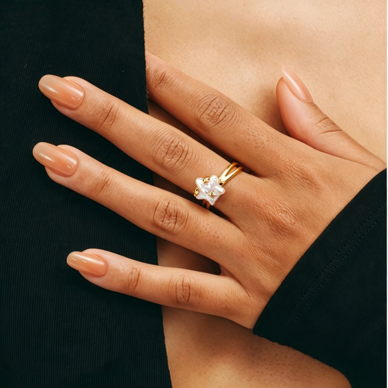 Starlight Pearl Gold Ring - Direct Way with Confidence