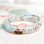 Natural Clear/Rose Quartz Shoushan Stone Lucky Charm Bracelet - Protection & Safety