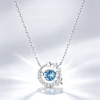 Blue Tears Moon & Star S999 Necklace - Long Lasting Fortune