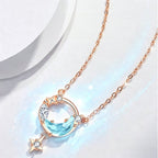 Collier Lune Bleue Mystique et Étoile Blanche Pure